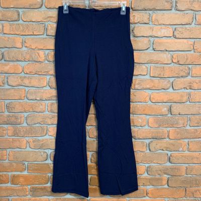 Fabletics 24/7 Kick Flare Pant Women's Navy Blue Side Zip High Rise Size Medium